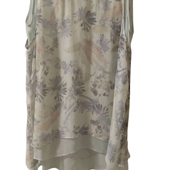 NVELOP layered floral chiffon hi low tank size M - Picture 5 of 7